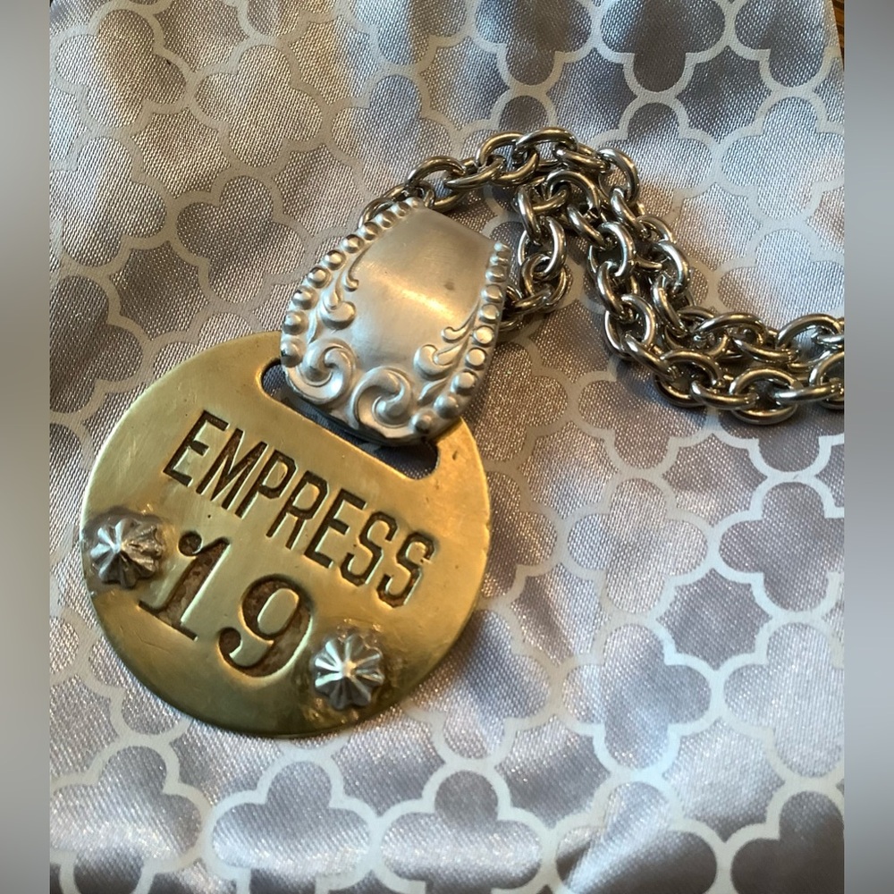 Antique brass necklace